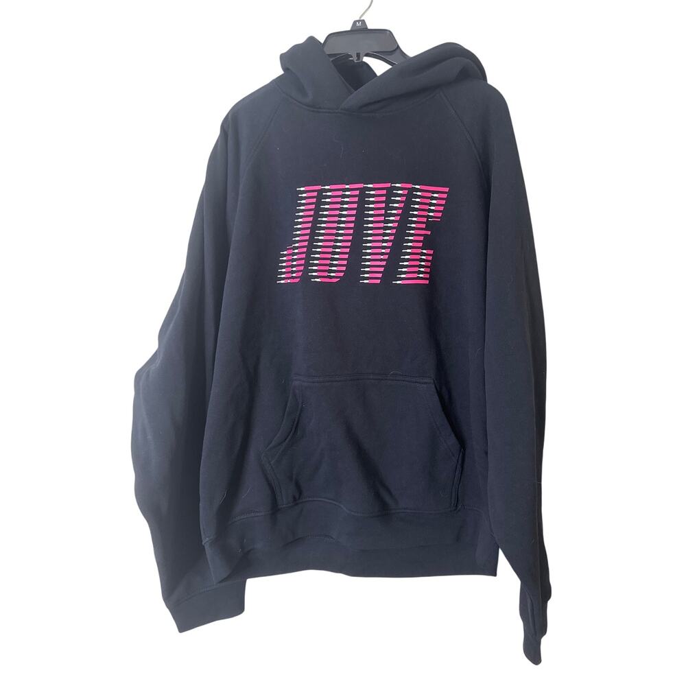 NWT Mens M Serie A Juventus FC Official Product Black Oversized Hoodie w